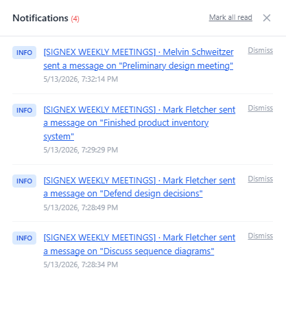 S-BIZ notification bell showing real-time alerts